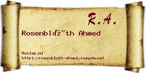 Rosenblüth Ahmed névjegykártya